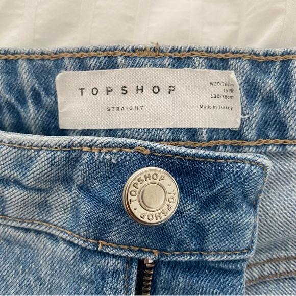 Light-Washed Topshop High-Waisted Straight-Leg Jeans - Picture 5 of 5